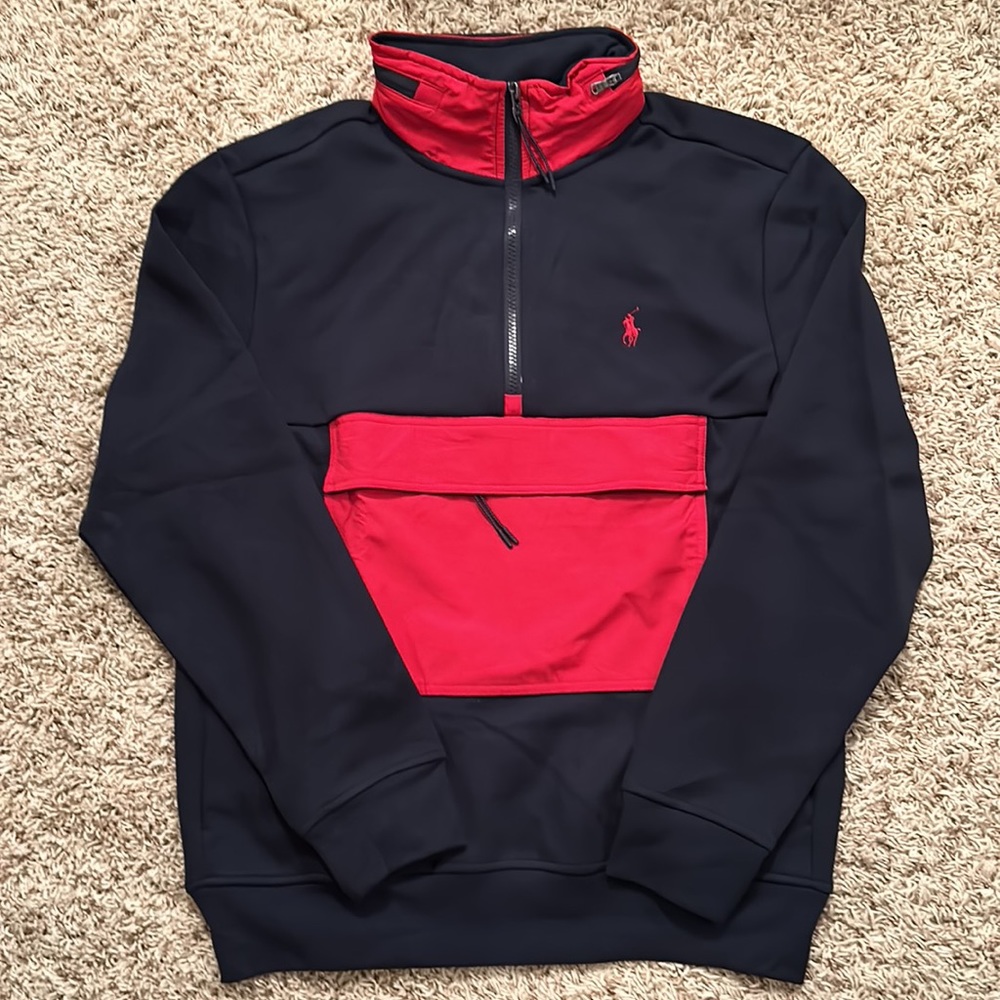 Polo Ralph Lauren- Navy/Red Quarter Zip Pullover - Size S